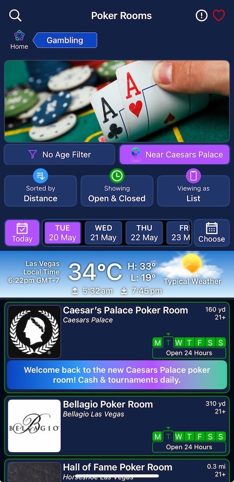 VegasNearMe App Screenshot